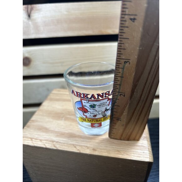 Arkansas The Natural State Souvenir Shot Glass 2.5” Clear with map design - Picture 5 of 5